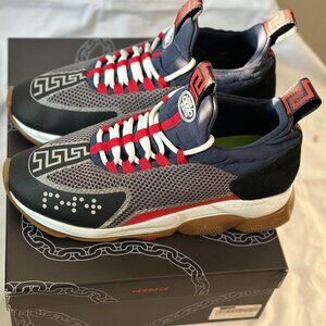 VERSACE NAVY CROSS CHAINER SNEAKERS